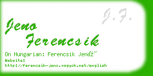 jeno ferencsik business card